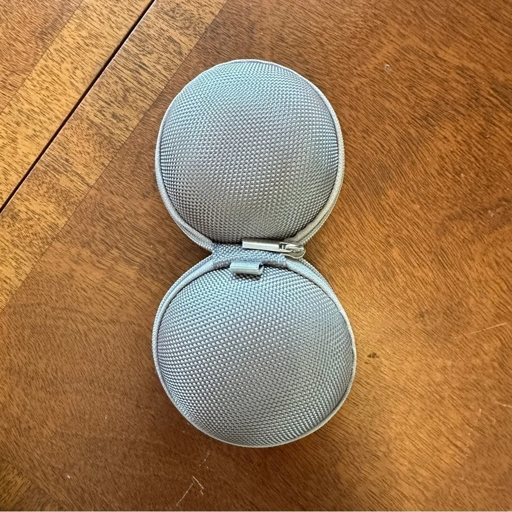 Round Gray Tech Storage Organizer Case with Zip Closure